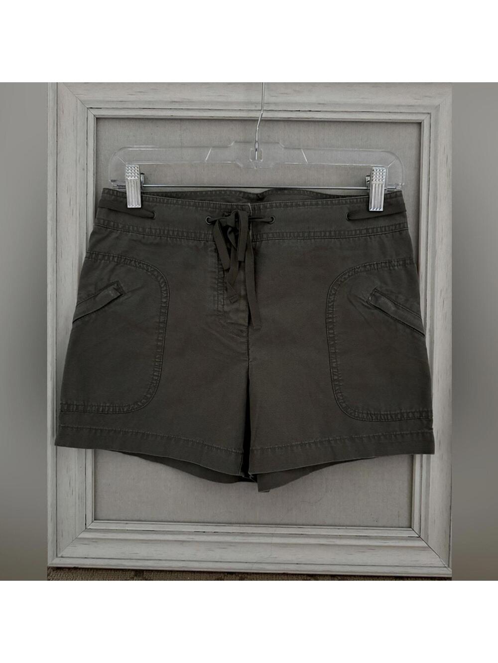 J. Crew twill army gray shorts w intertwined ribbon belt, 2 zipper pockets NWT 0